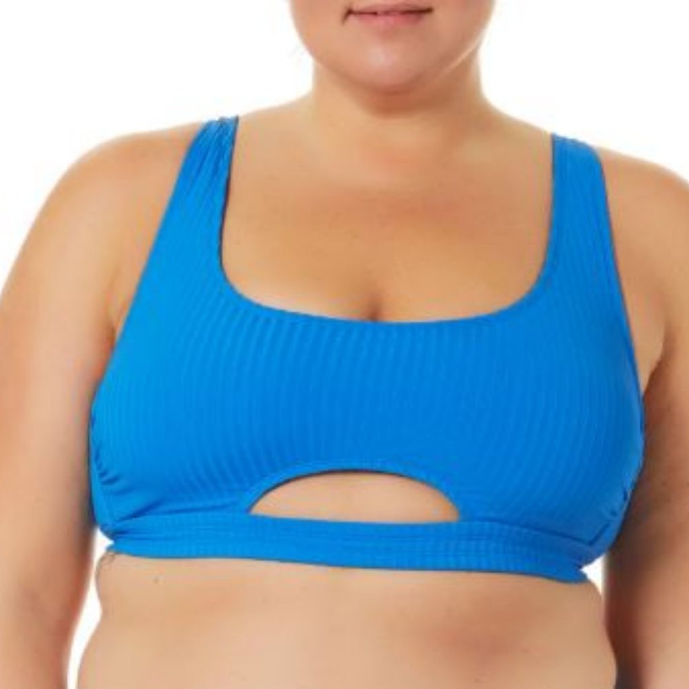 COPY - Time and Tru Women's and Women’s Plus Cut Out Wide Rib Bikini Top
